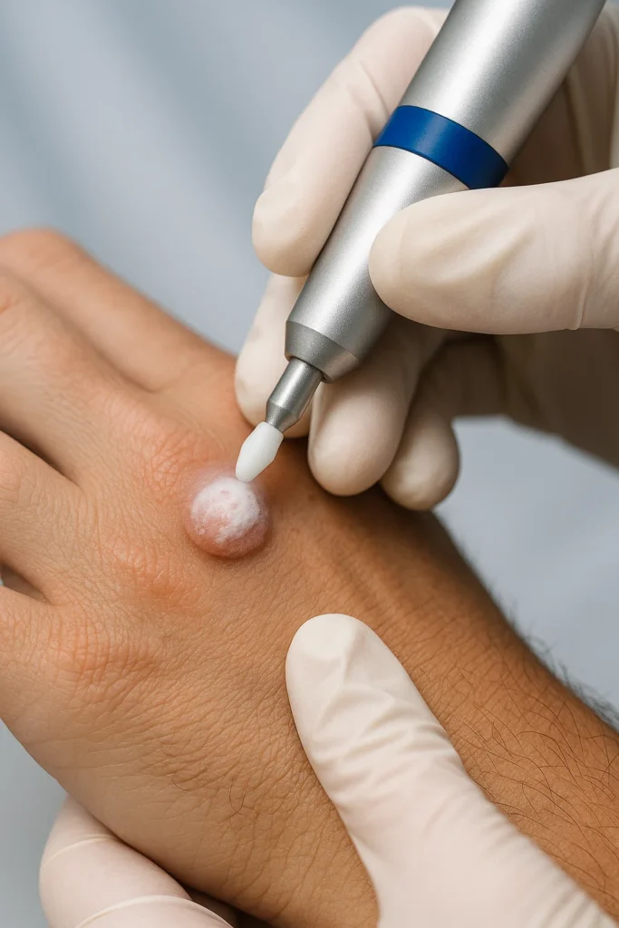 example of wart removal Sutton in Ashfield using cryopen