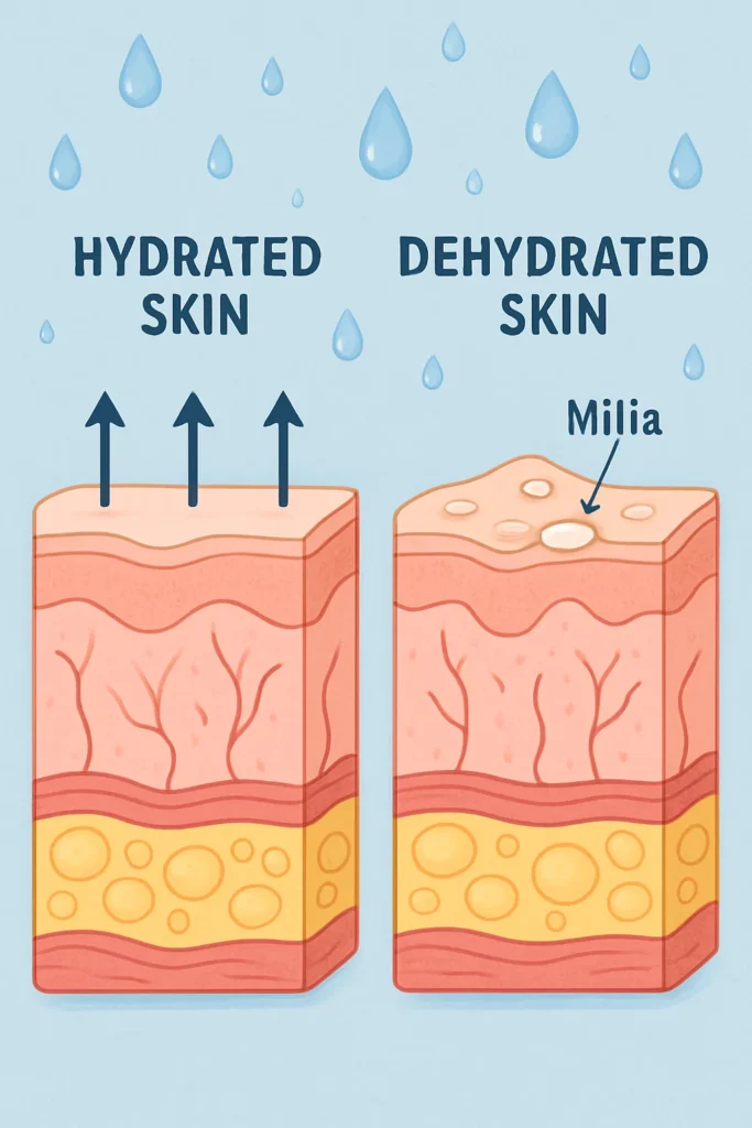 The importance of hydration and milia production Sutton in Ashfield