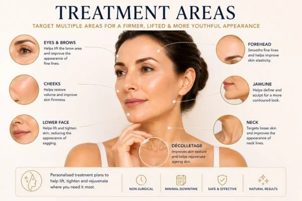 Areas of treatment for the ultimate lift tighten treatment Sutton in Ashfield