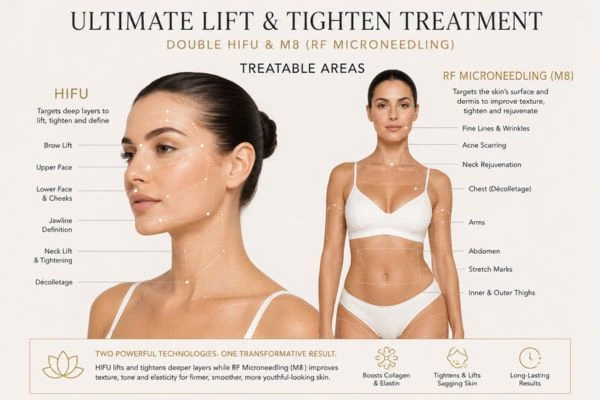 Areas of the body that can be treated - ultimate skin tighten treatment Sutton in Ashfield